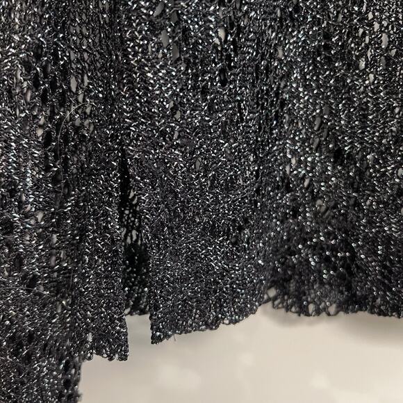 VTG 90s Y2K Black Crochet Dress Sz 6 Open Knit Vamp Whimsigoth Witchy Fairy Lace - Picture 13 of 16